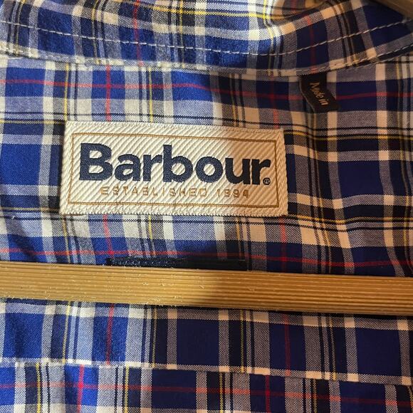 Barbour Shirt Men Size XL Blue Plaid Button Down Tailored Fit Casual Preppy Work - Picture 5 of 11